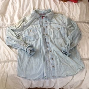 Classic soft Denim Button Down Long Sleeved Shirt